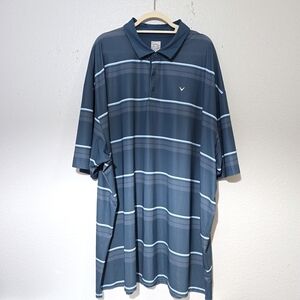 Callaway Mens Golf Pullover Polo Blue 4XLT Striped Opti Dri Athletic Shirt
